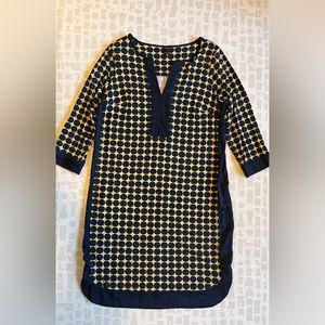 Ann Taylor Womens Blue Yellow circle pattern knee length dress size M